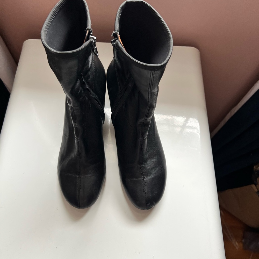 Joseph Leather Block Heel Ankle Sock Boots - Picture 4 of 11
